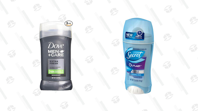 Dove Men+ Care Deodorant Stick (3 Pack), $15Secret Outlast Xtend Deodorant (3 Pack), $14